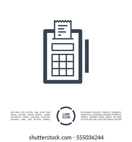 payment isolated minimal icon. Terminal graph line vector icon for websites and mobile minimalistic flat design. 