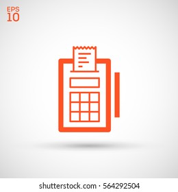 payment isolated minimal icon. Terminal graph line vector icon for websites and mobile minimalistic flat design. 