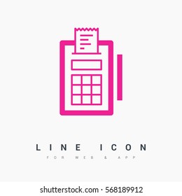 payment isolated minimal icon. Terminal graph line vector icon for websites and mobile minimalistic flat design. 