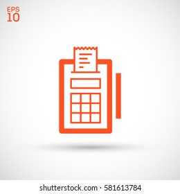 payment isolated minimal icon. Terminal graph line vector icon for websites and mobile minimalistic flat design. 