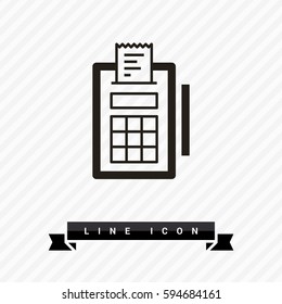payment isolated minimal icon. Terminal graph line vector icon for websites and mobile minimalistic flat design. 