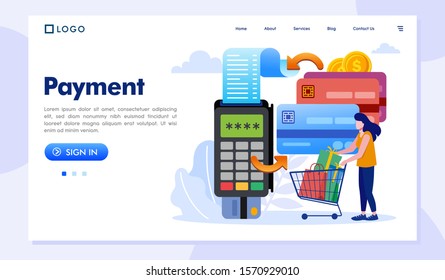 Payment landing page website illustration vector design