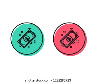 Payment line icon. Dollar exchange sign. Finance symbol. Positive and negative circle buttons concept. Good or bad symbols. Payment Vector