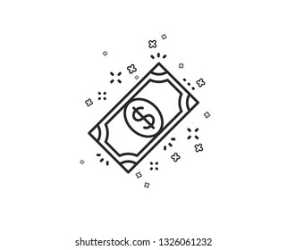Payment line icon. Dollar exchange sign. Finance symbol. Geometric shapes. Random cross elements. Linear Payment icon design. Vector