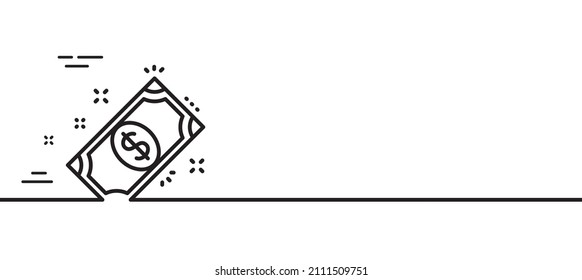 Payment line icon. Dollar exchange sign. Finance symbol. Minimal line illustration background. Payment line icon pattern banner. White web template concept. Vector