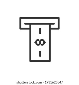 Zahlungszeilensymbol. Web-Symbol für Web und Apps. Unterschreiben Sie Design im Rahmenstil. Objekt mit Zahlungshub.