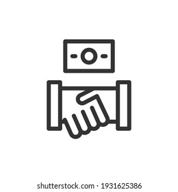 Icono de línea de pago. Símbolo web para web y aplicaciones. Diseño de firma en el estilo de contorno. Objeto de trazo de pago.