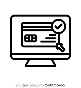 Payment Line Vector Illustration On White Background.