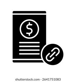 Payment Link glyph, mini illustration icon. use for modern concept, print, UI, UX kit, web and app development. Vector related to product offering, marketing, business.