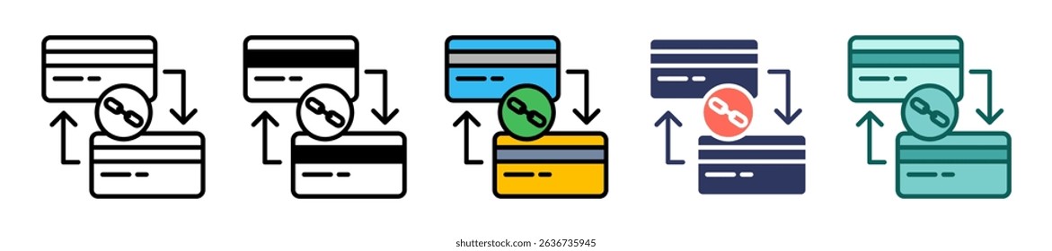Payment Link Icon Multiple Vector Illustration