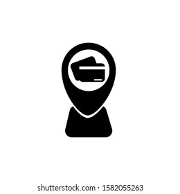 payment location simple icon. Black and white colour