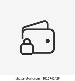 Payment locked icon isolated on background. Wallet symbol modern, simple, vector, icon for website design, mobile app, ui. Vector Illustration