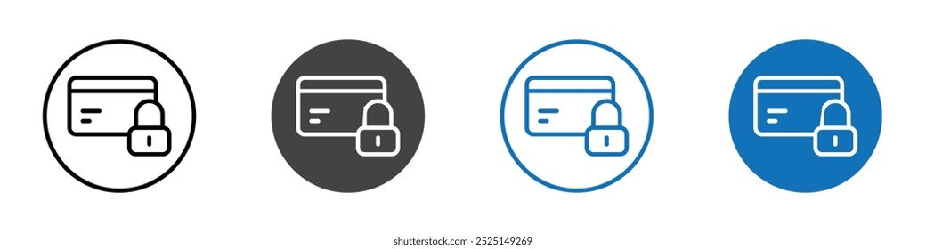 Payment locked icon Isolated on white background vector set