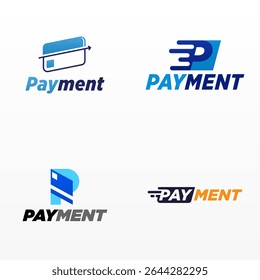 Payment logo design template with unique letter P