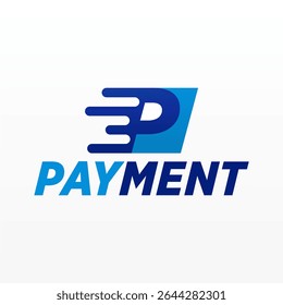 Payment logo design template with unique letter P