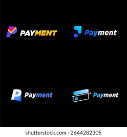 Payment logo design template with unique letter P