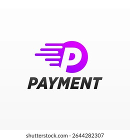 Payment logo design template with unique letter P