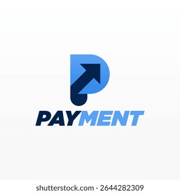 Payment logo design template with unique letter P
