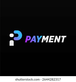 Payment logo design template with unique letter P