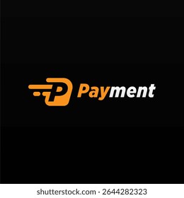 Payment logo design template with unique letter P