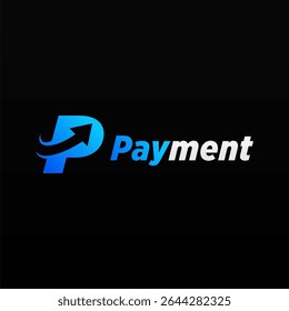 Payment logo design template with unique letter P
