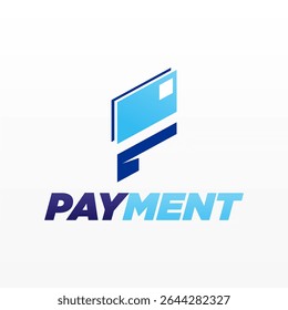 Payment logo design template with unique letter P