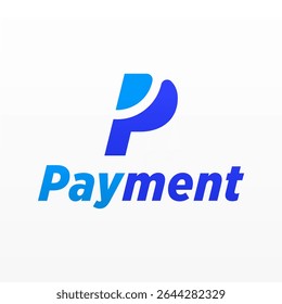 Payment logo design template with unique letter P