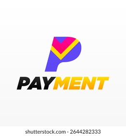 Payment logo design template with unique letter P
