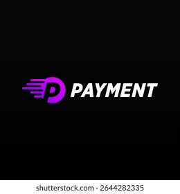 Payment logo design template with unique letter P