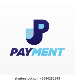 Payment logo design template with unique letter P