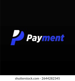 Payment logo design template with unique letter P