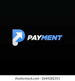 Payment logo design template with unique letter P