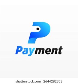 Payment logo design template with unique letter P