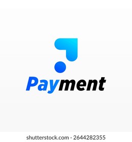 Payment logo design template with unique letter P