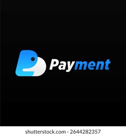 Payment logo design template with unique letter P