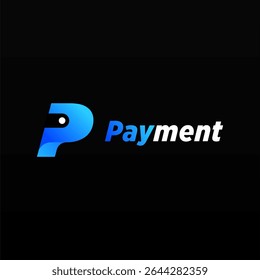Payment logo design template with unique letter P