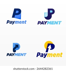 Payment logo design template with unique letter P