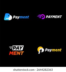 Payment logo design template with unique letter P