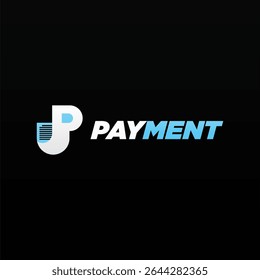 Payment logo design template with unique letter P