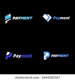 Payment logo design template with unique letter P