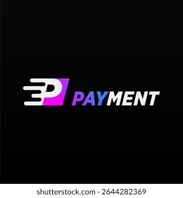 Payment logo design template with unique letter P