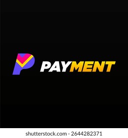 Payment logo design template with unique letter P