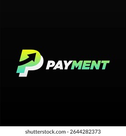 Payment logo design template with unique letter P