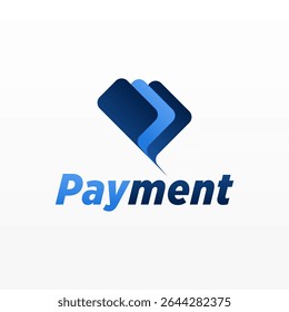 Payment logo design template with unique letter P