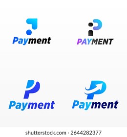 Payment logo design template with unique letter P