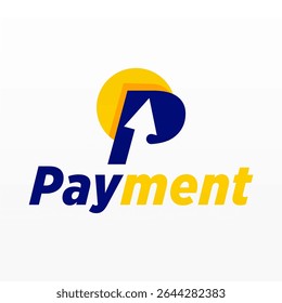 Payment logo design template with unique letter P