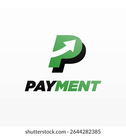 Payment logo design template with unique letter P