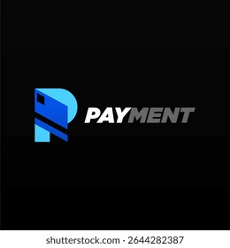 Payment logo design template with unique letter P