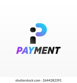 Payment logo design template with unique letter P