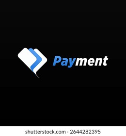 Payment logo design template with unique letter P